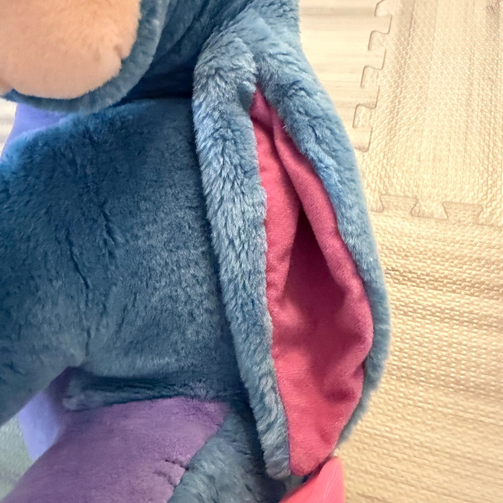 Disney Eeyore Plush Mattel Large Blue Pink Bow Detachable Tail Vintage 90s FLAW - Picture 15 of 16